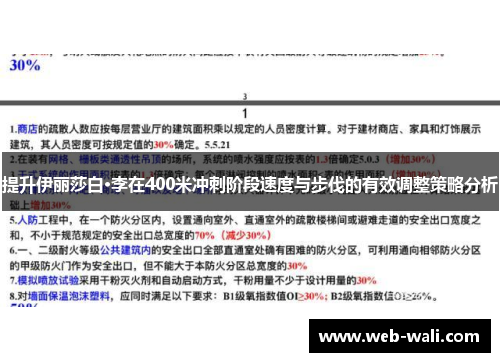 提升伊丽莎白·李在400米冲刺阶段速度与步伐的有效调整策略分析