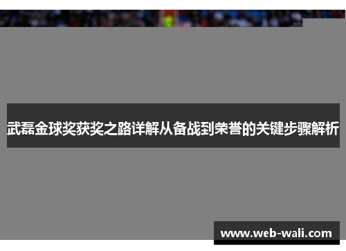武磊金球奖获奖之路详解从备战到荣誉的关键步骤解析
