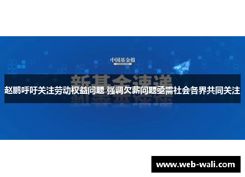 赵鹏呼吁关注劳动权益问题 强调欠薪问题亟需社会各界共同关注